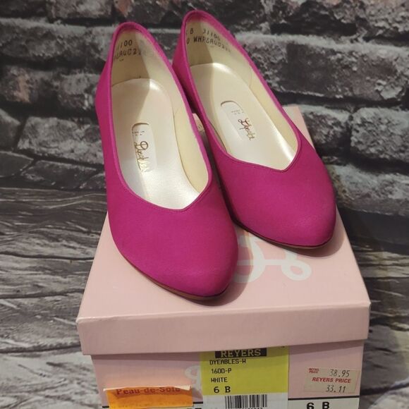 VTG Dyeables White Heels Dyed Pink sz 6B Shoes - Picture 1 of 9